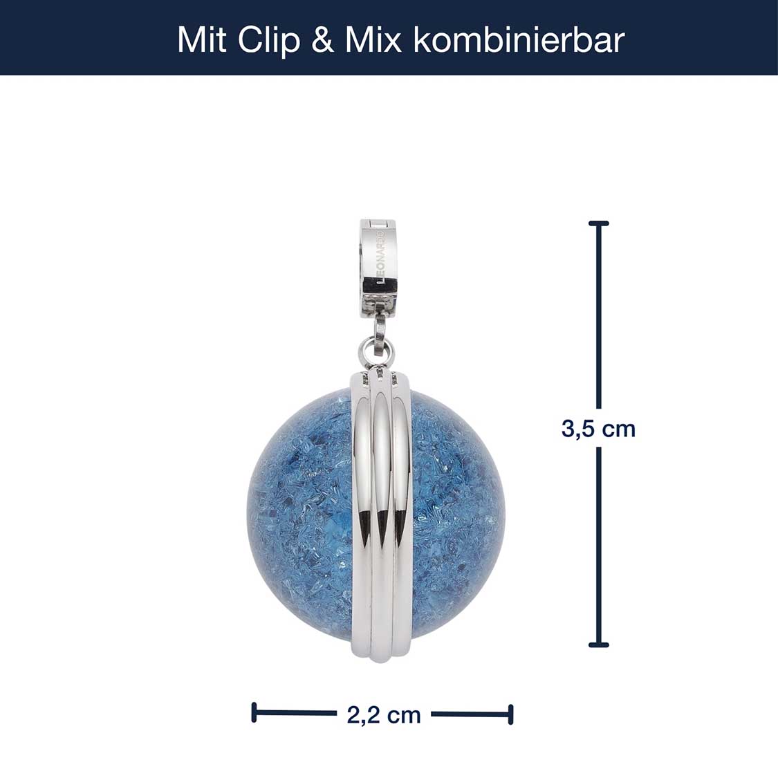 leonardo-clip-mix-pendentif-snowball-bleu-verre image 5