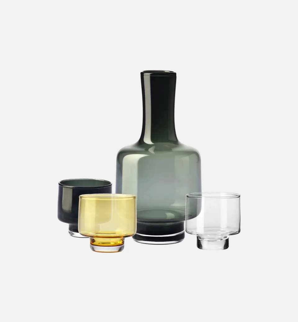 krosno-mother-earth-verre-eau-graphite-carafe-1000-ml-4-pi-ces image 1