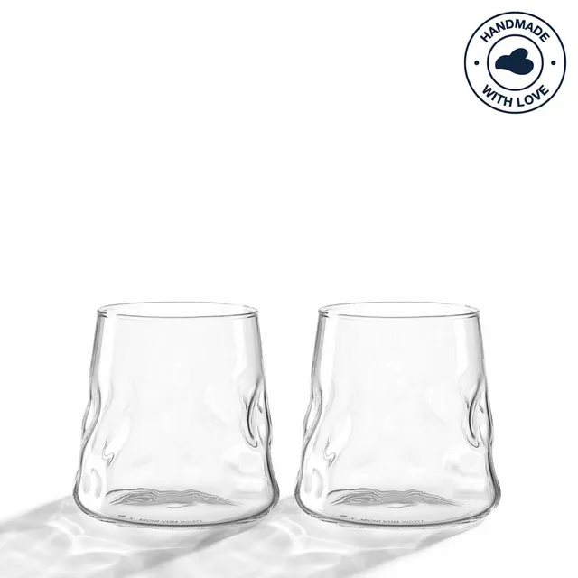 leonardo-sano-verre-eau-470-ml-lot-2-transparent-fait-main image 1
