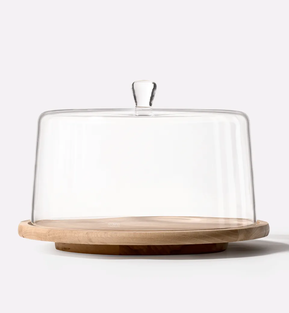 krosno-glamour-cloche-plateau-bois-33-cm image 1
