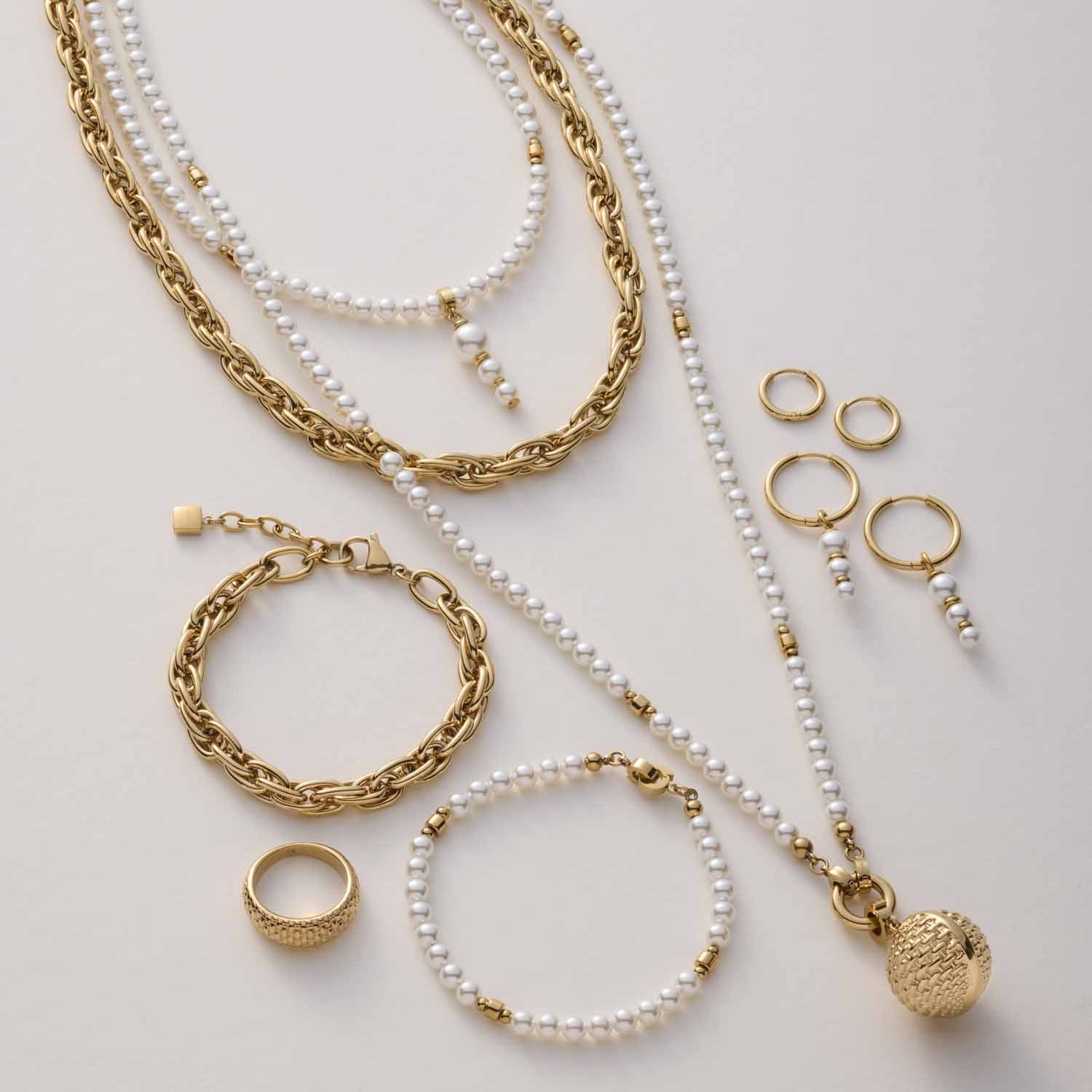 leonardo-christa-clip-mix-bracelet-dor-perles-blanches image 8