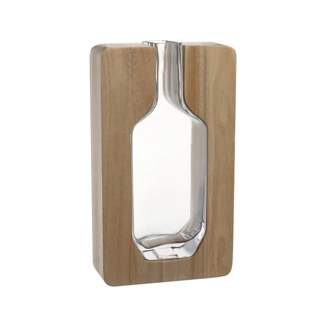 leonardo-autentico-vase-en-bois-30-cm-verre-transparent image 1