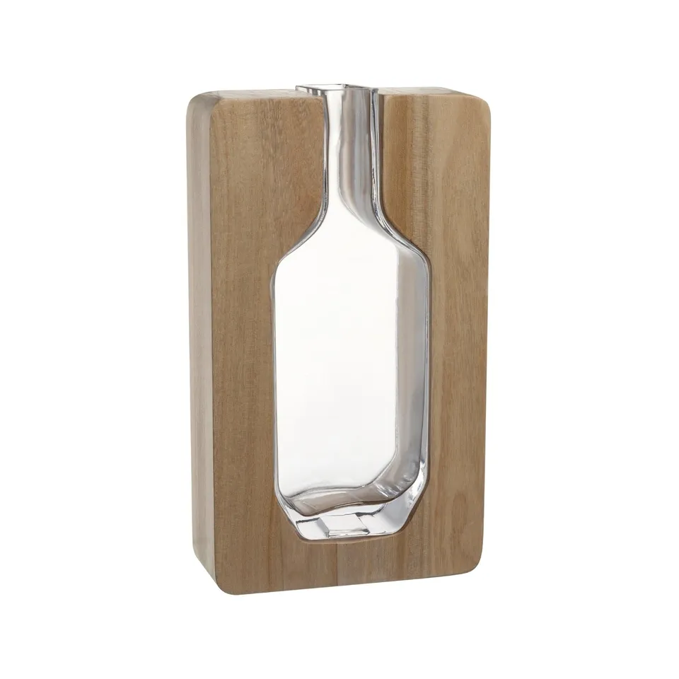 leonardo-autentico-vase-en-bois-30-cm-verre-transparent image 1