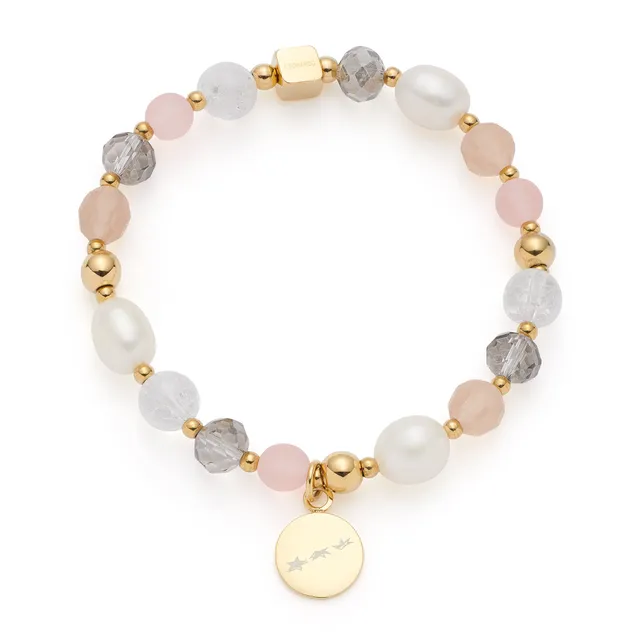 leonardo-hope-bracelet-perles-dor-ros-lastique image 1