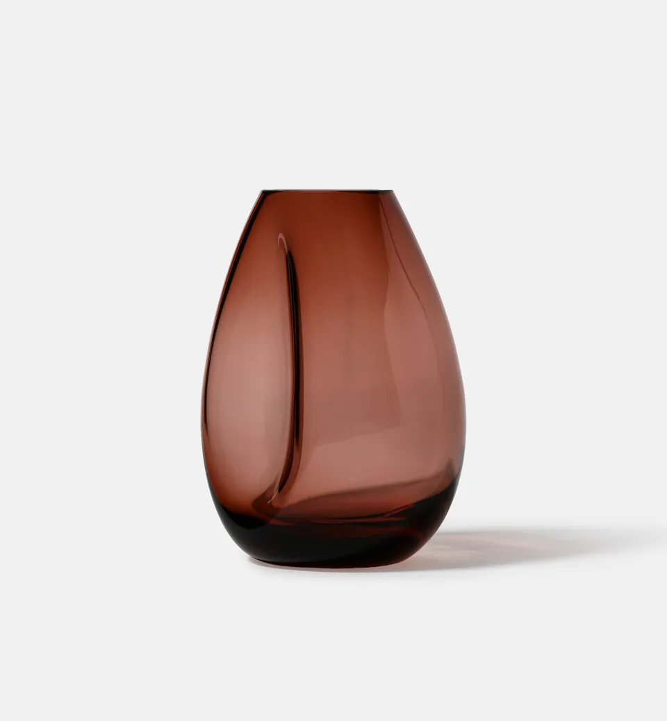 krosno-flow-vase-cristal-20-cm-bordeaux image 1