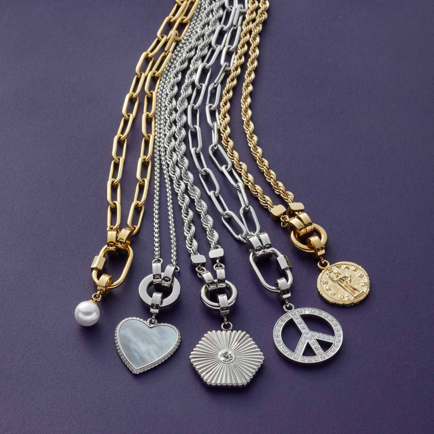 leonardo-clip-mix-coco-pendentif-dor-perle-blanche-acier image 3