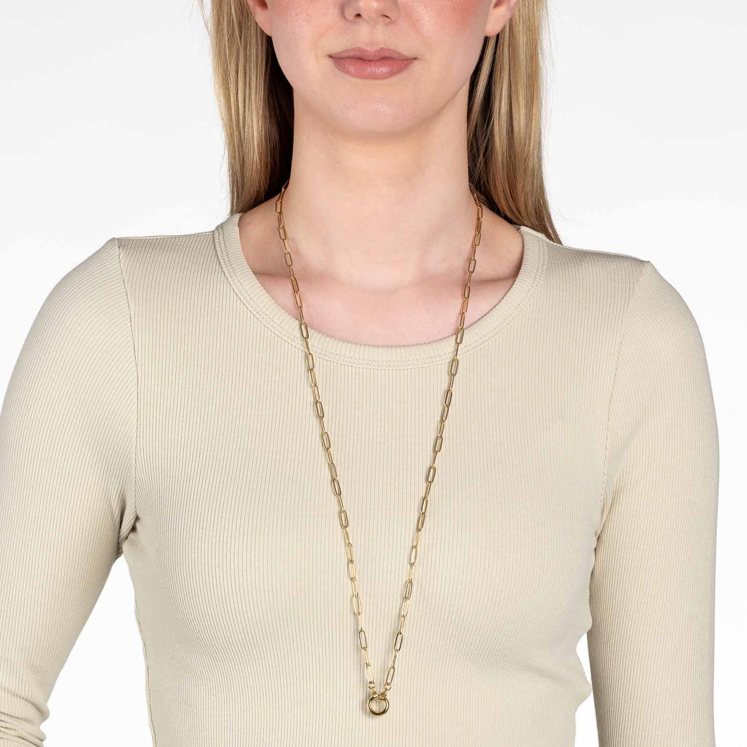 leonardo-clip-mix-moda-80-cm-collier-dor-maillons-trombone image 3