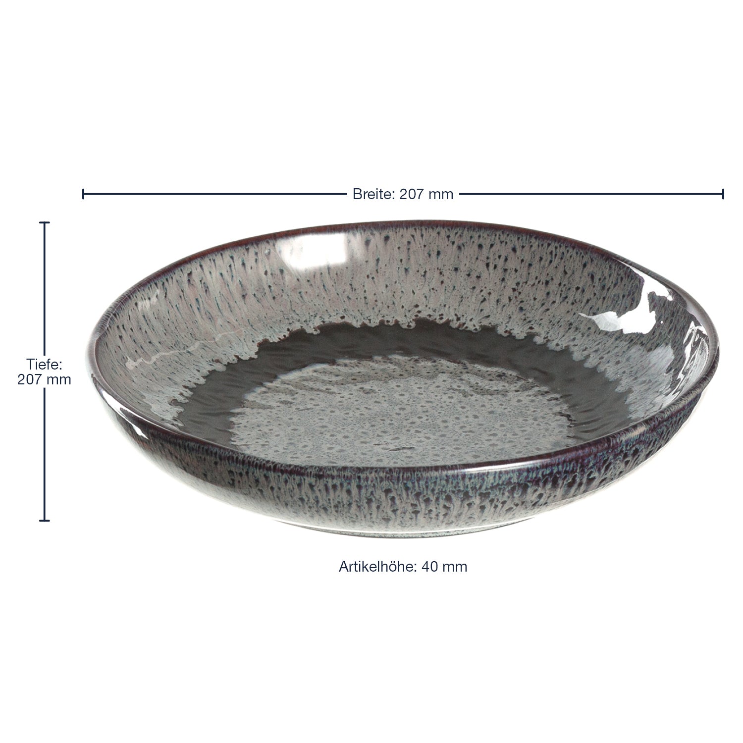 leonardo-matera-assiette-creuse-c-ramique-anthracite-21-cm-lot-6 image 2