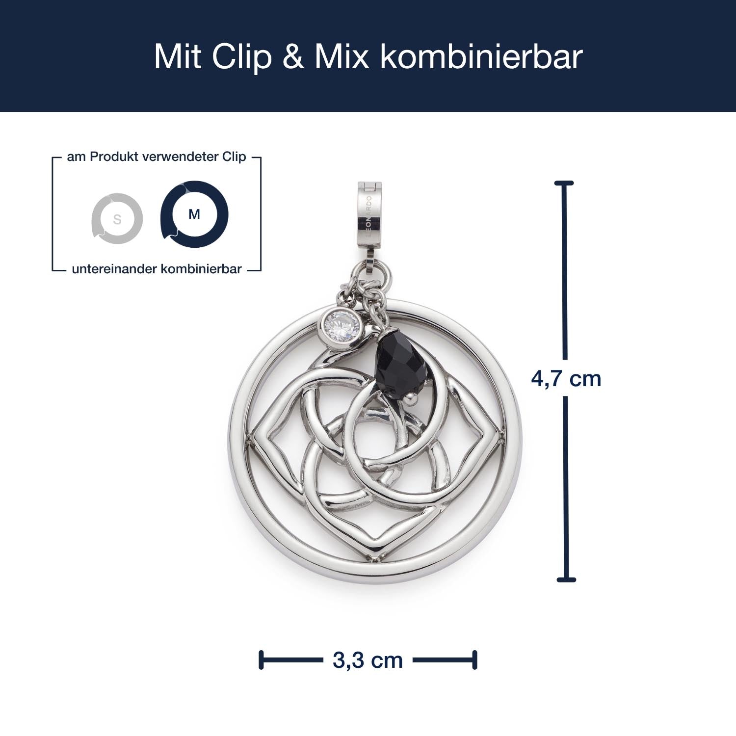 leonardo-clip-mix-sylvia-pendentif-acier-33-mm image 4