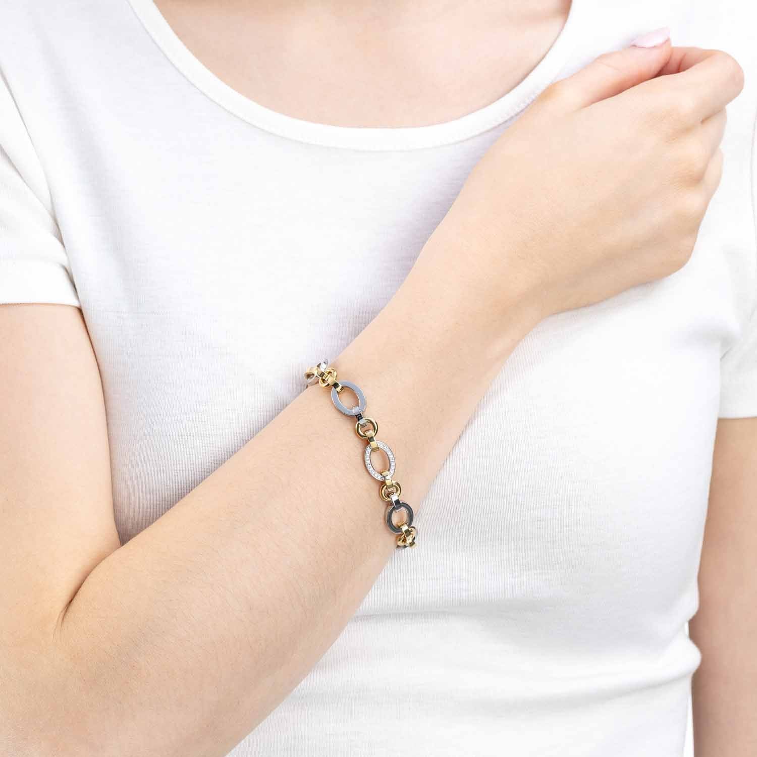 leonardo-lena-bracelet-acier-bicolore-femme image 2