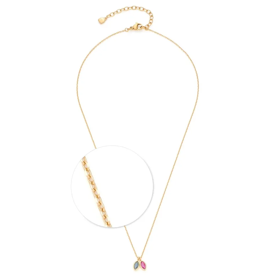 leonardo-may-collier-42-cm-dor-pendentifs-bleu-rose image 1