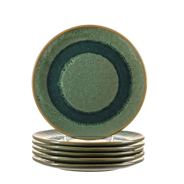 leonardo-matera-assiette-c-ramique-verte-23-cm-lot-6 image 1
