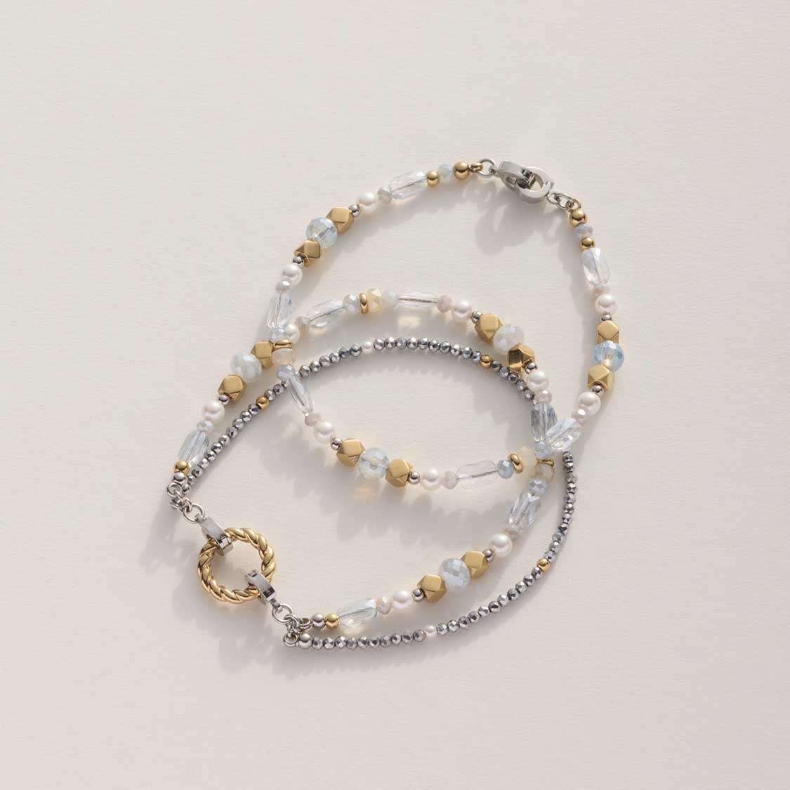 leonardo-esther-clip-mix-bracelet-double-perles-bicolore image 2