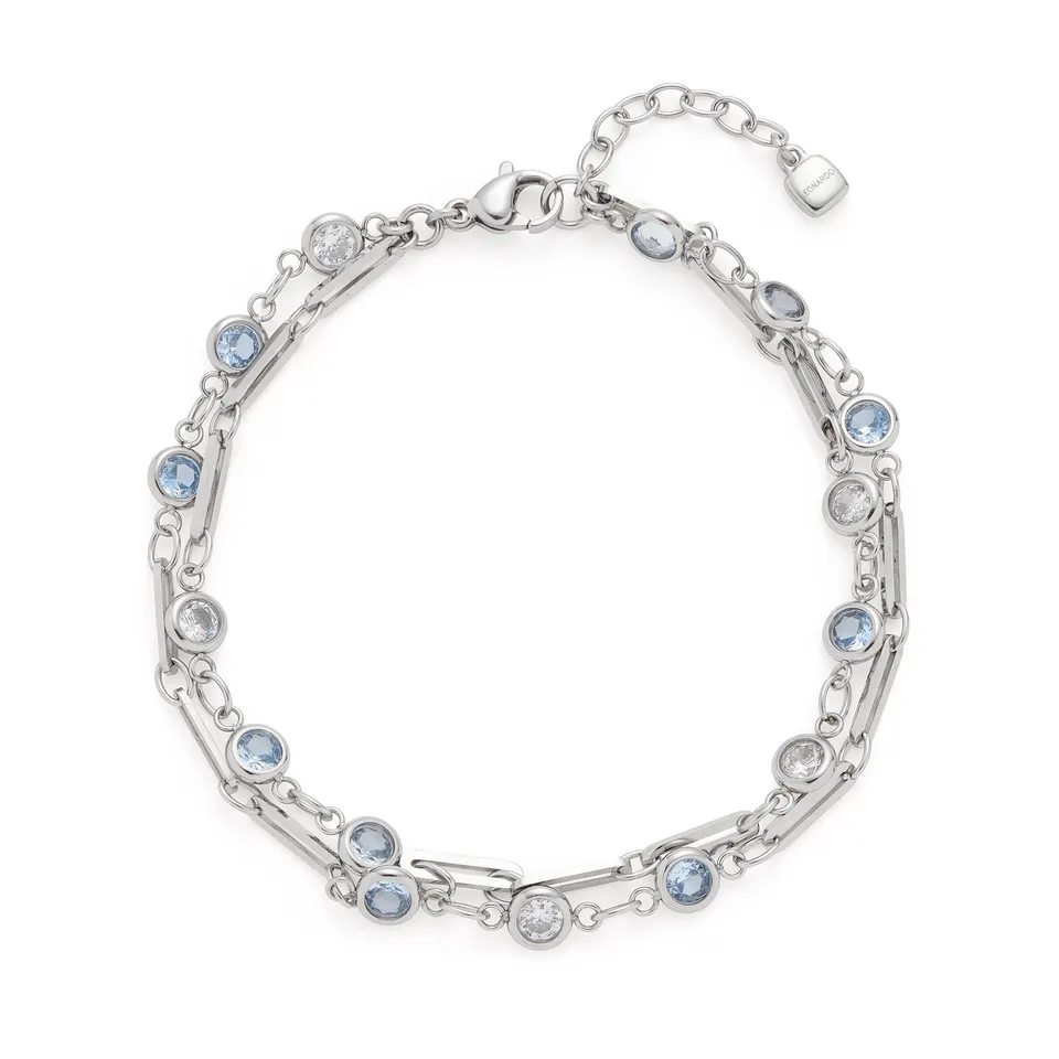 leonardo-vicky-bracelet-double-rang-bleu-argent image 1