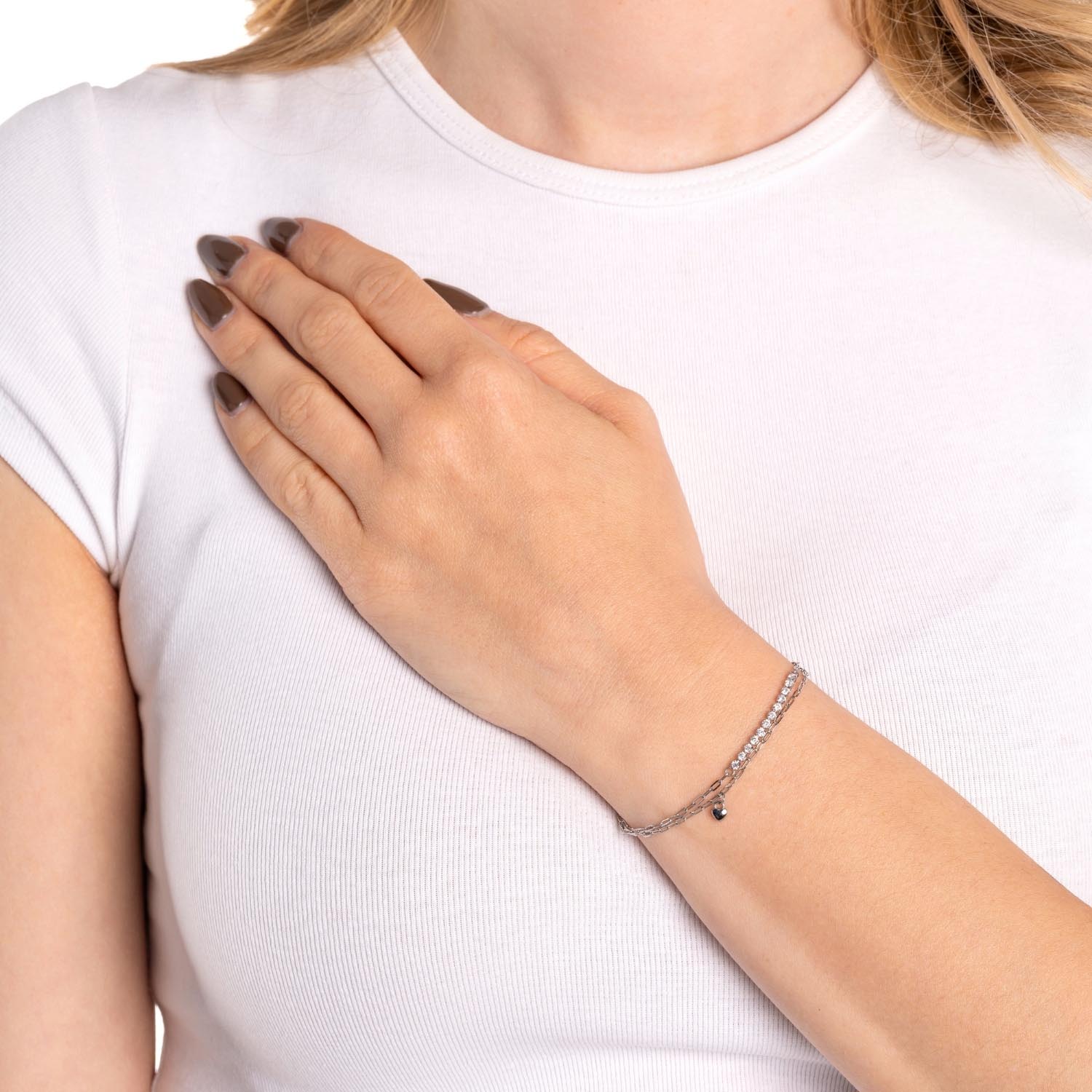 leonardo-tini-bracelet-acier-coeur-zirconia image 3