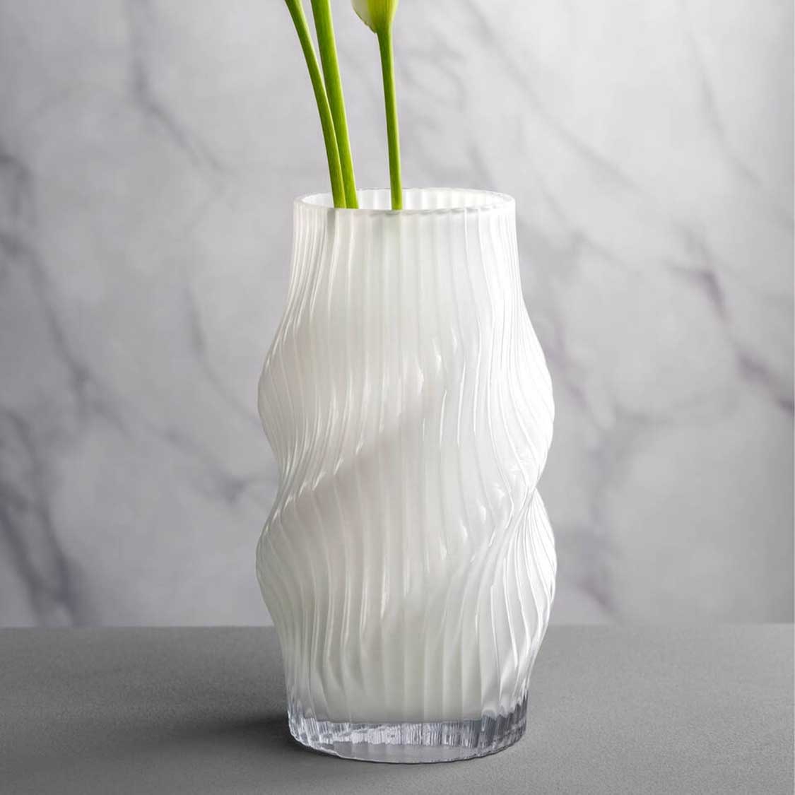 leonardo-verdi-vase-blanc-verre-30-cm-fleurs image 6