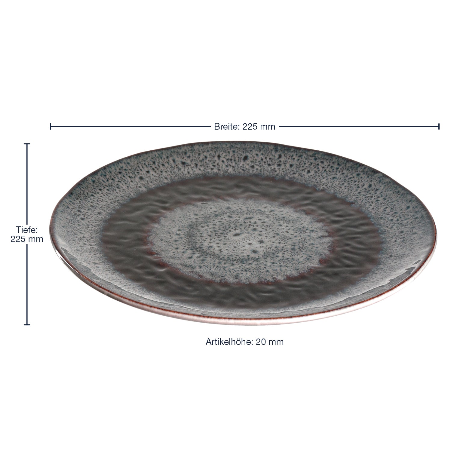 leonardo-matera-assiette-23-cm-anthracite-lot-6 image 2