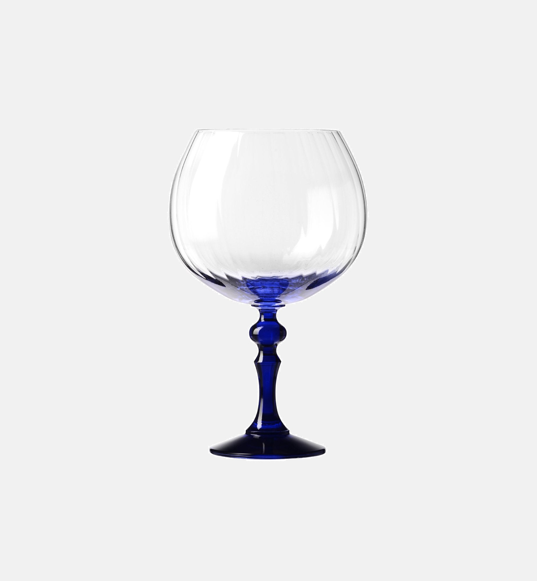 krosno-bubble-verre-gin-660-ml-pied-bleu-marine-stri image 1