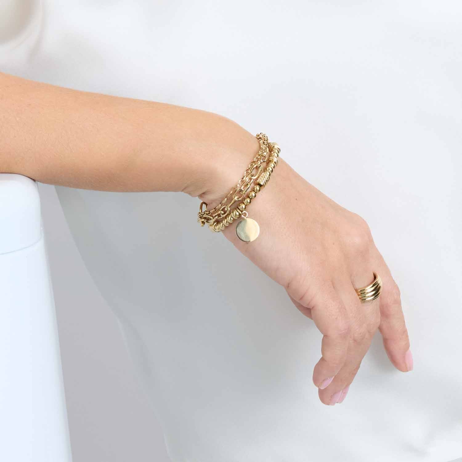 leonardo-elisabeth-bracelet-stretch-dor-billes-m-tal image 6