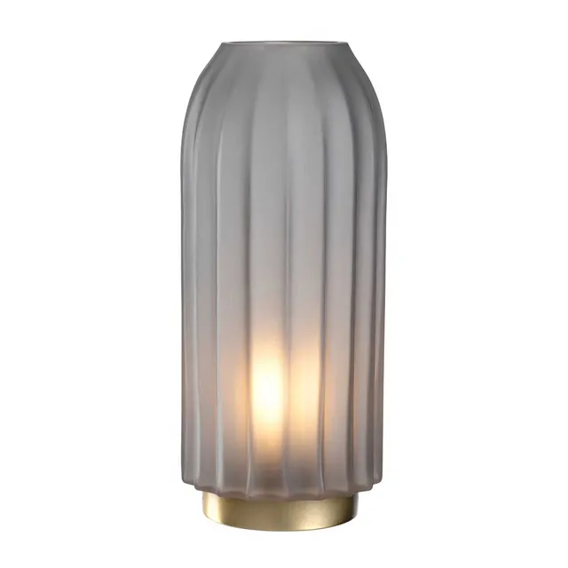 leonardo-silenzio-lampe-led-gris-satin-28-cm-socle-dor image 1