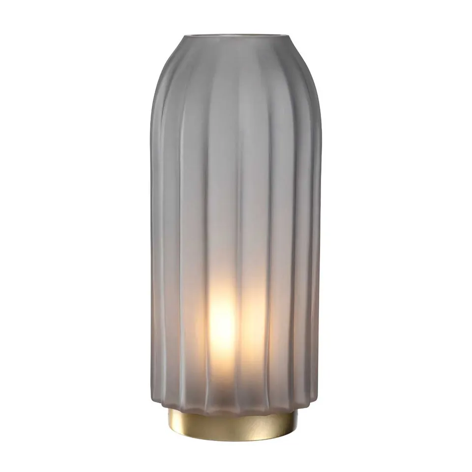 leonardo-silenzio-lampe-led-gris-satin-28-cm-socle-dor image 1