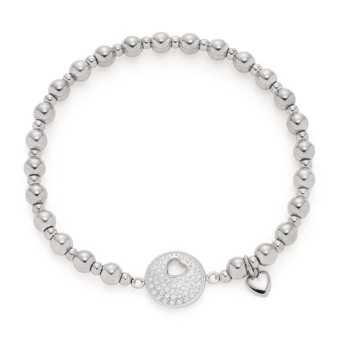 leonardo-sue-amour-bracelet-acier-argent-lastique-c-ur image 1