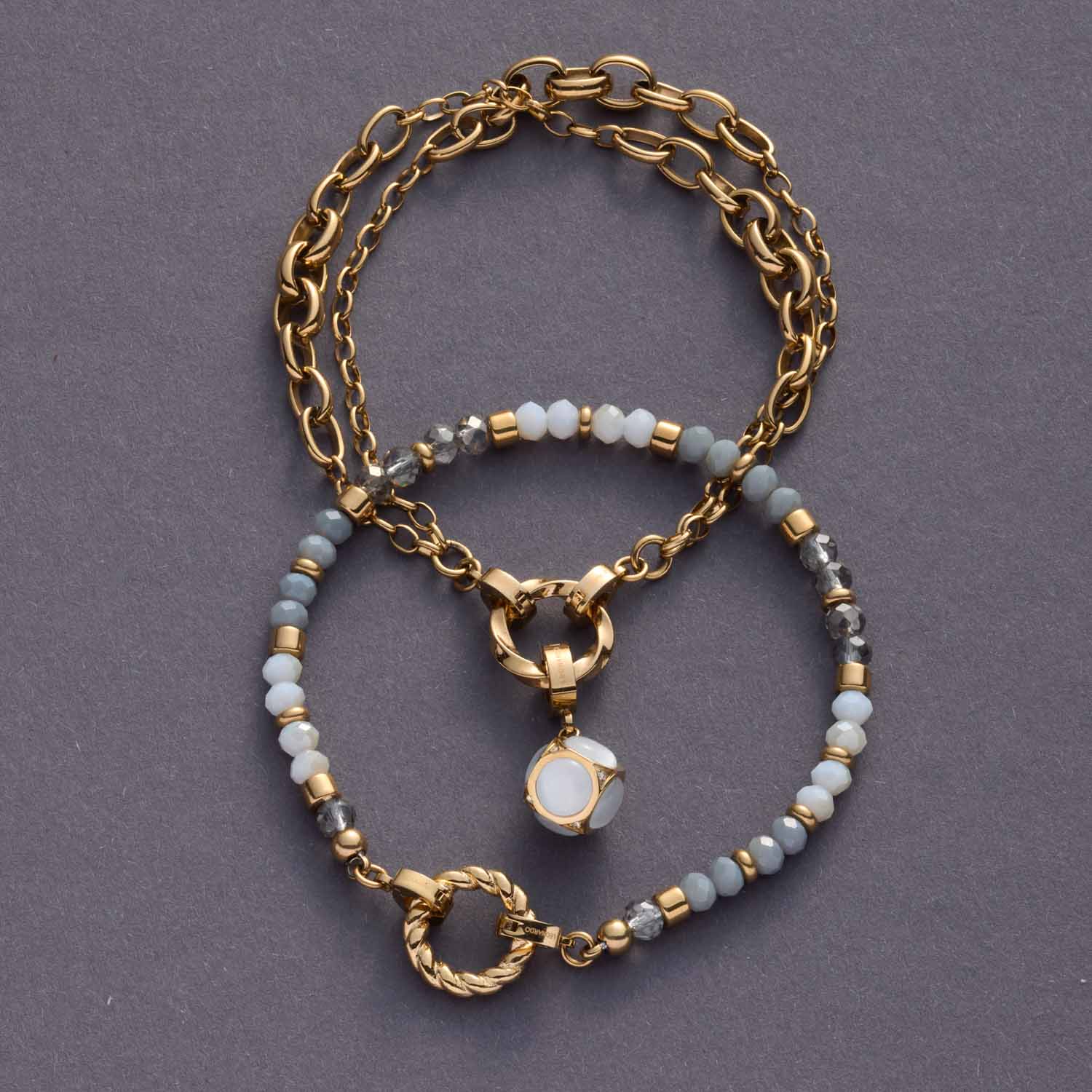 leonardo-clip-mix-bernie-bracelet-dor-perles image 2