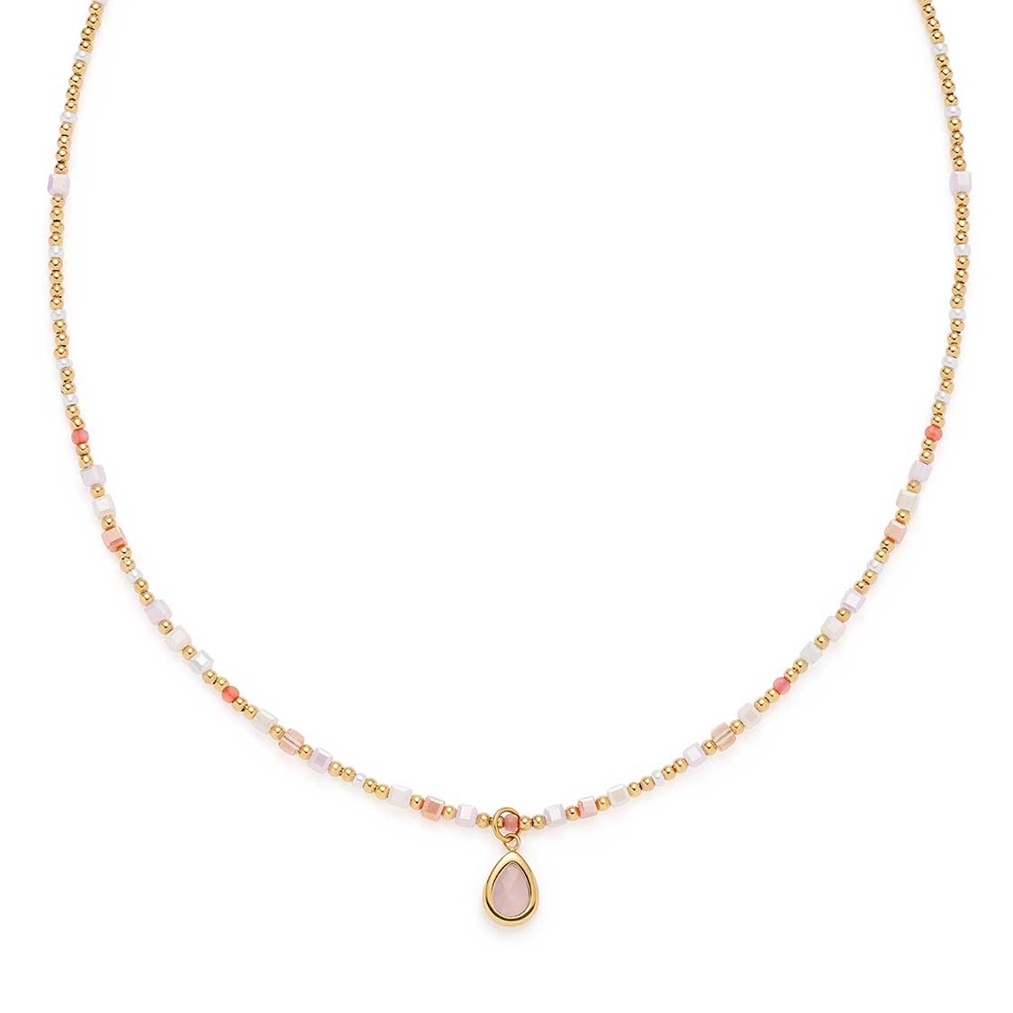 leonardo-shari-collier-42-cm-dor-perles-roses-goutte-ros-e image 5