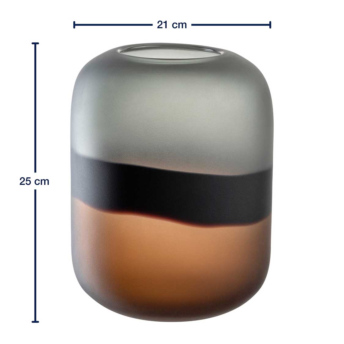 leonardo-corso-sabbia-vase-verre-marron-25-cm-fait-main image 3