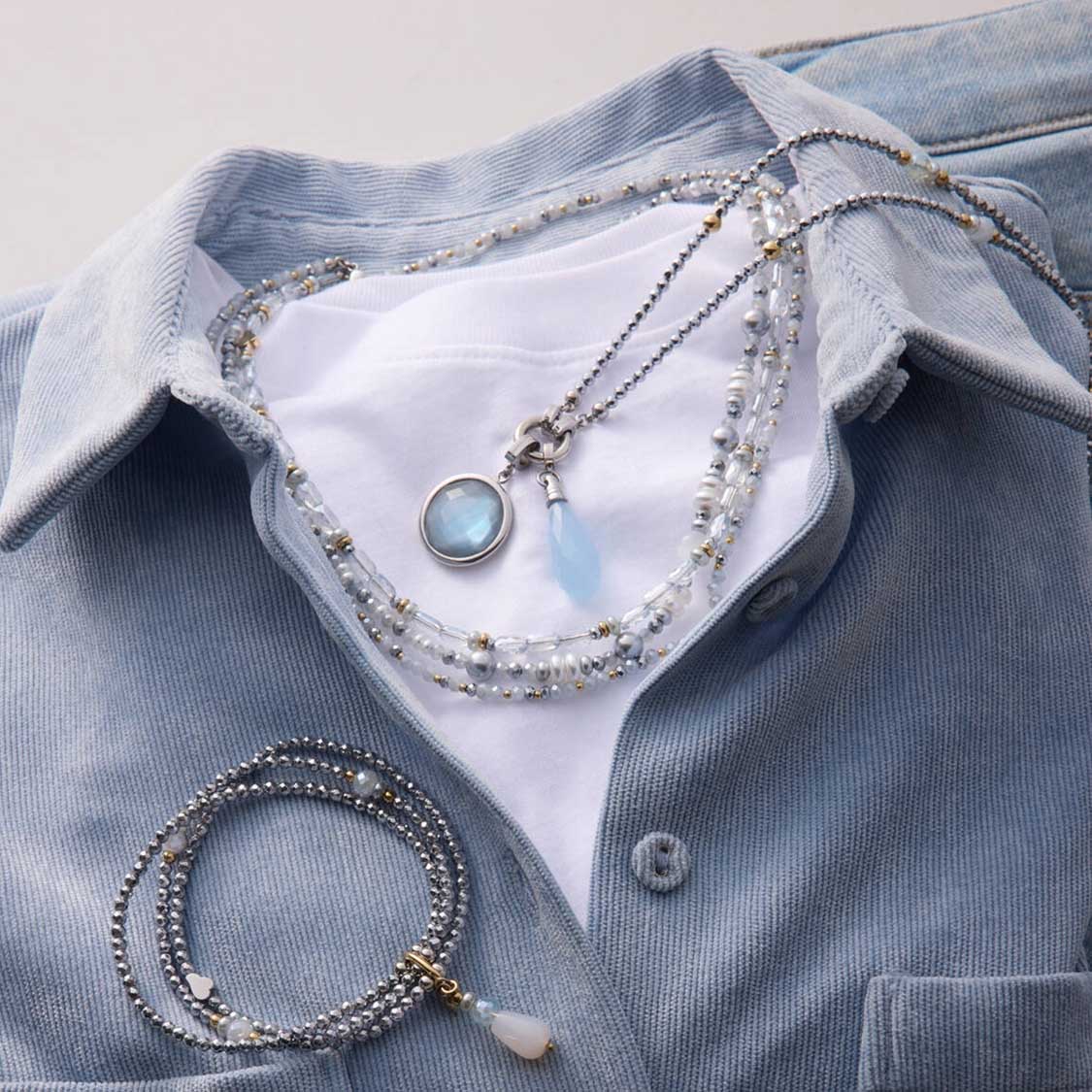 leonardo-esther-collier-clip-mix-perles-69-cm image 2