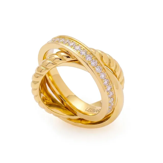 leonardo-vera-21-bague-dor-e-3-anneaux-zirconia image 1