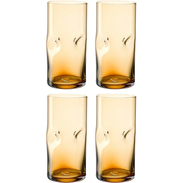 leonardo-vesuvio-verre-eau-330-ml-ambre-lot-de-4-fait-main image 1