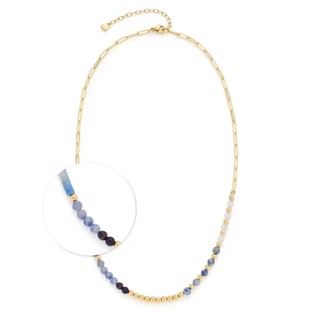 leonardo-belinda-collier-dor-pierres-bleues-45-cm image 1