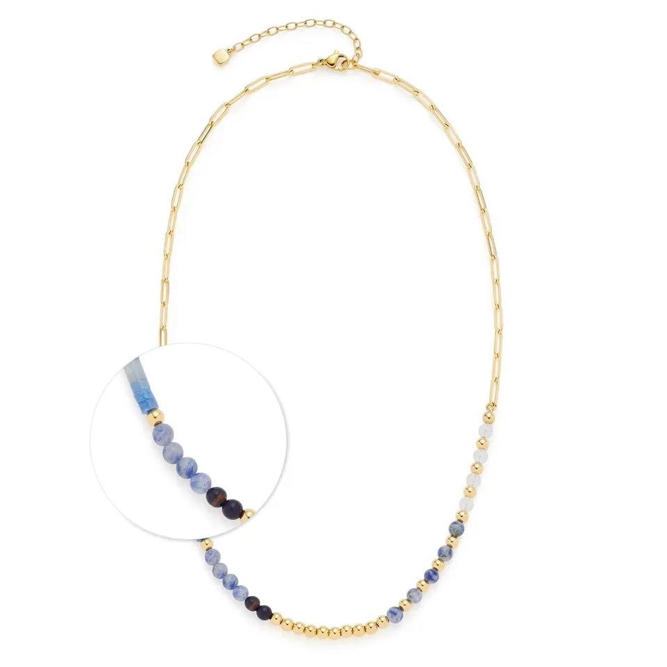 leonardo-belinda-collier-dor-pierres-bleues-45-cm image 1