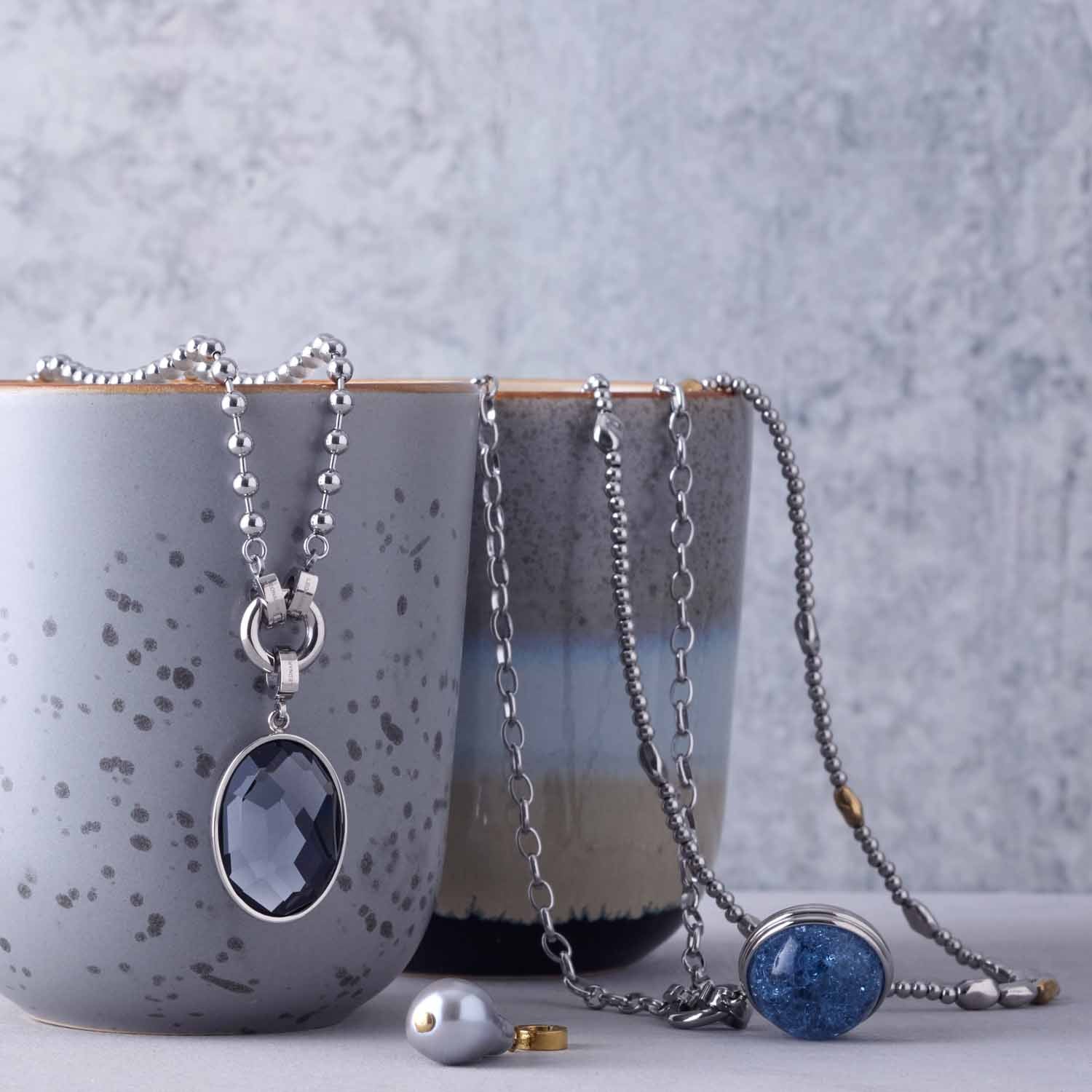 leonardo-jamira-blue-clip-mix-pendentif-bleu-gris image 8