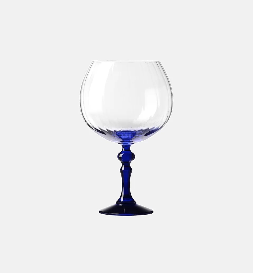 krosno-bubble-verre-gin-660-ml-pied-bleu-marine-stri image 1