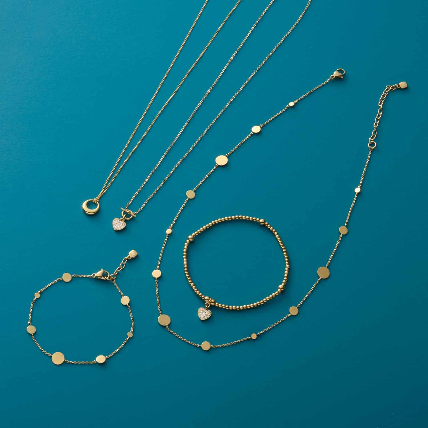 leonardo-noemi-collier-or-42-cm-pendentif-c-ur-zirconia image 2