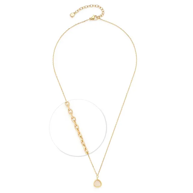 leonardo-indra-ciao-collier-or-42-cm-pierre-triangle-blanche image 1