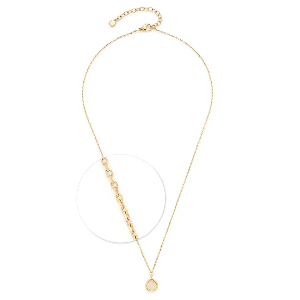 leonardo-indra-ciao-collier-or-42-cm-pierre-triangle-blanche image 1