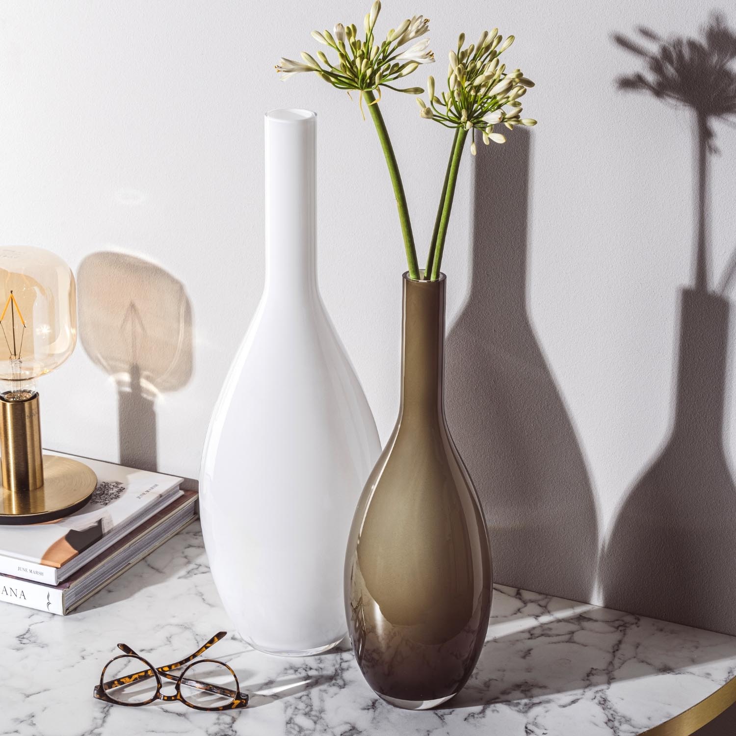 leonardo-beauty-grand-vase-sol-verre-blanc-50-cm-fait-main image 2