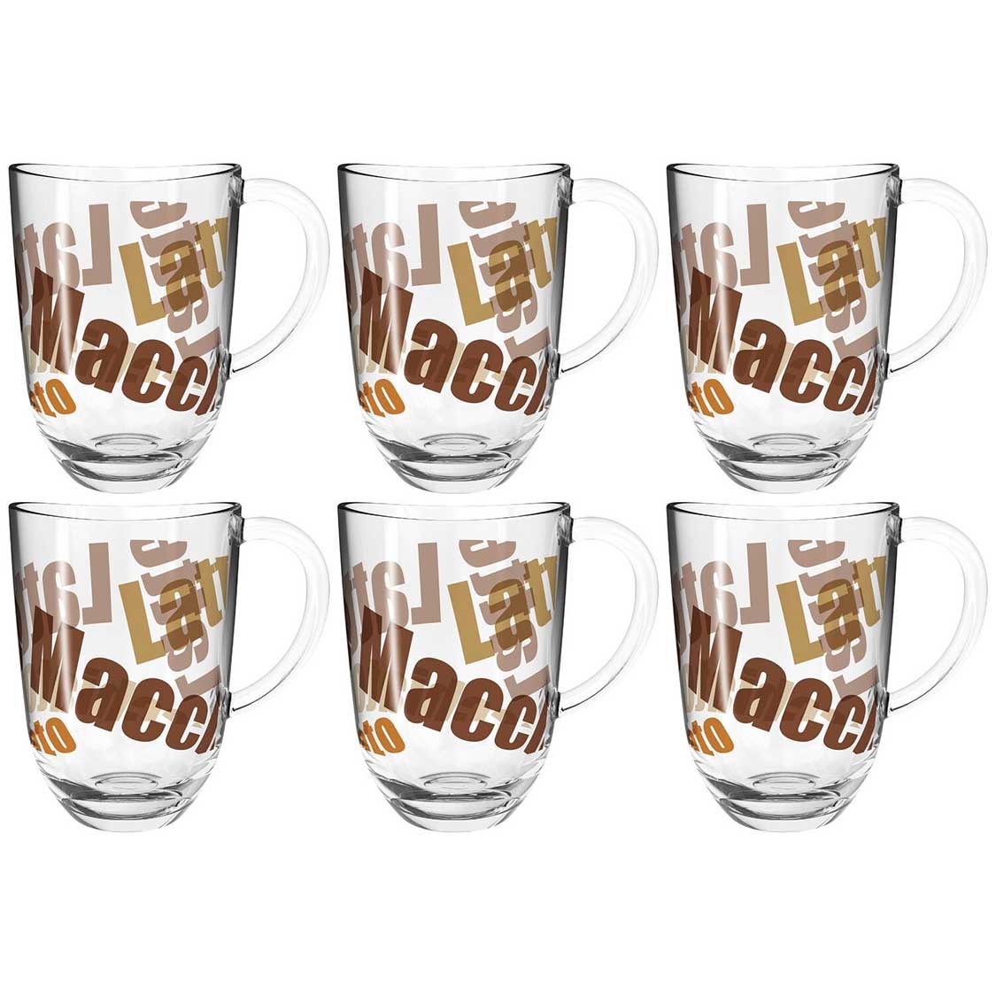 leonardo-napoli-tasse-latte-macchiato-380-ml-lot-6-3-couleurs image 1