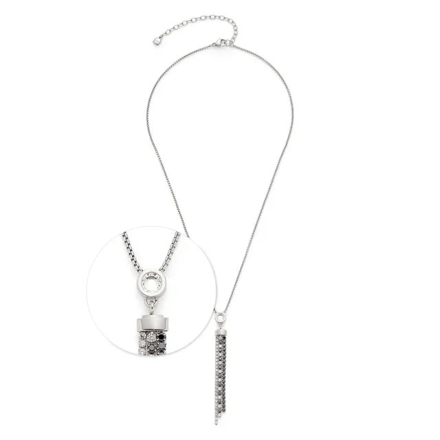 leonardo-atura-collier-court-42-cm-franges-noir image 1