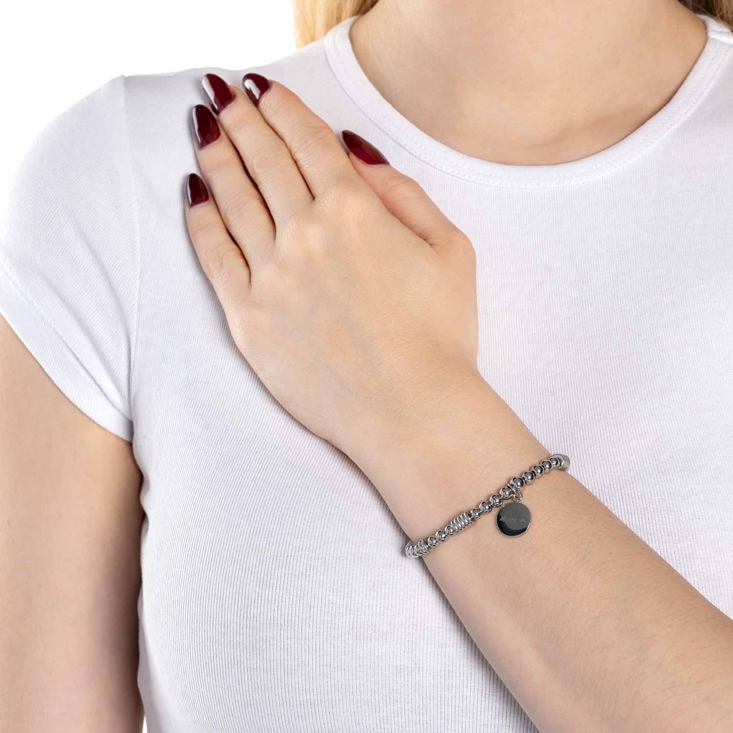 leonardo-elisabeth-bracelet-stretch-argent-gravure image 2