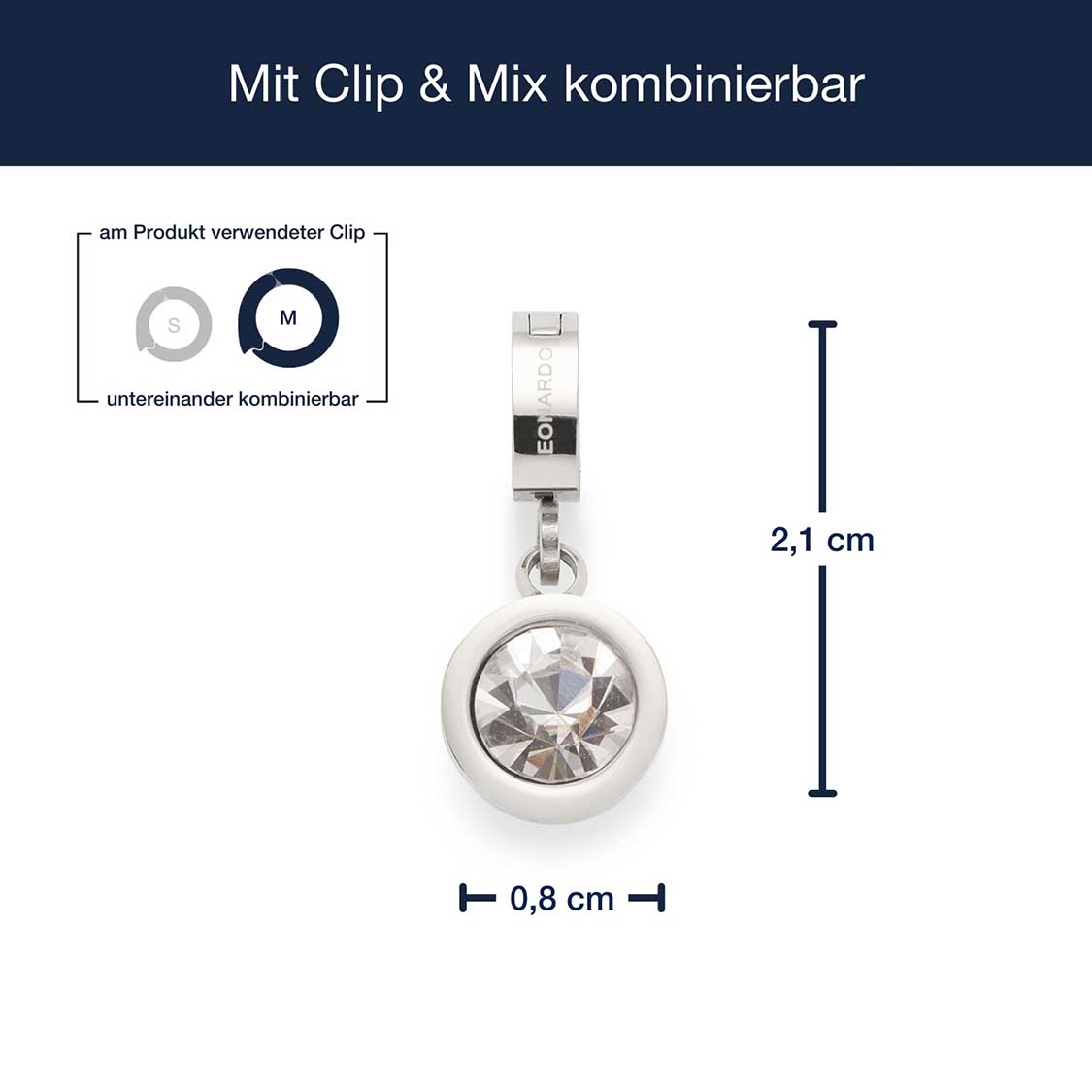 leonardo-clip-mix-lacy-pendentif-argent-zircon image 4