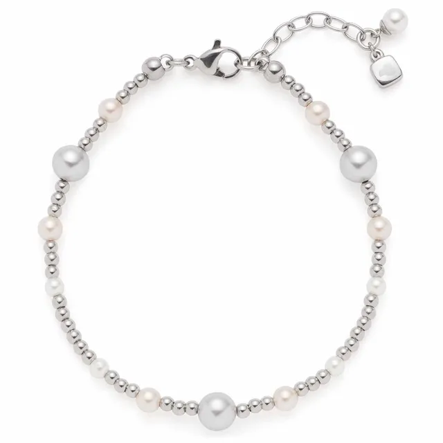 leonardo-elsana-bracelet-argent-perles-blanches-cr-me image 1