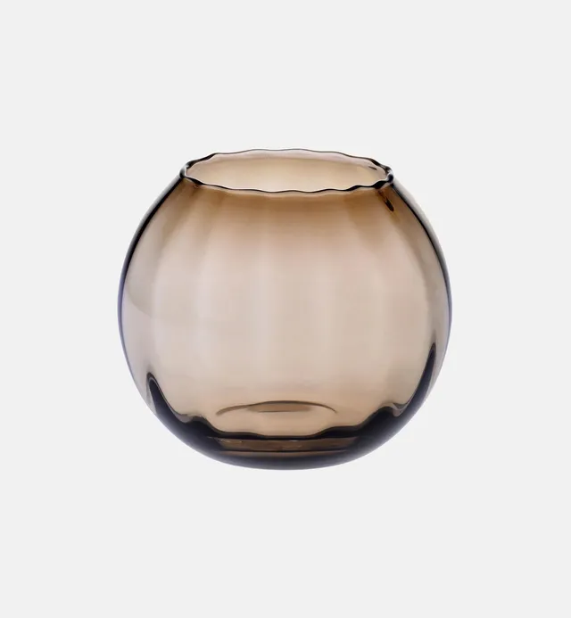 krosno-vase-boule-marron-stri-15-5-cm-verre image 1
