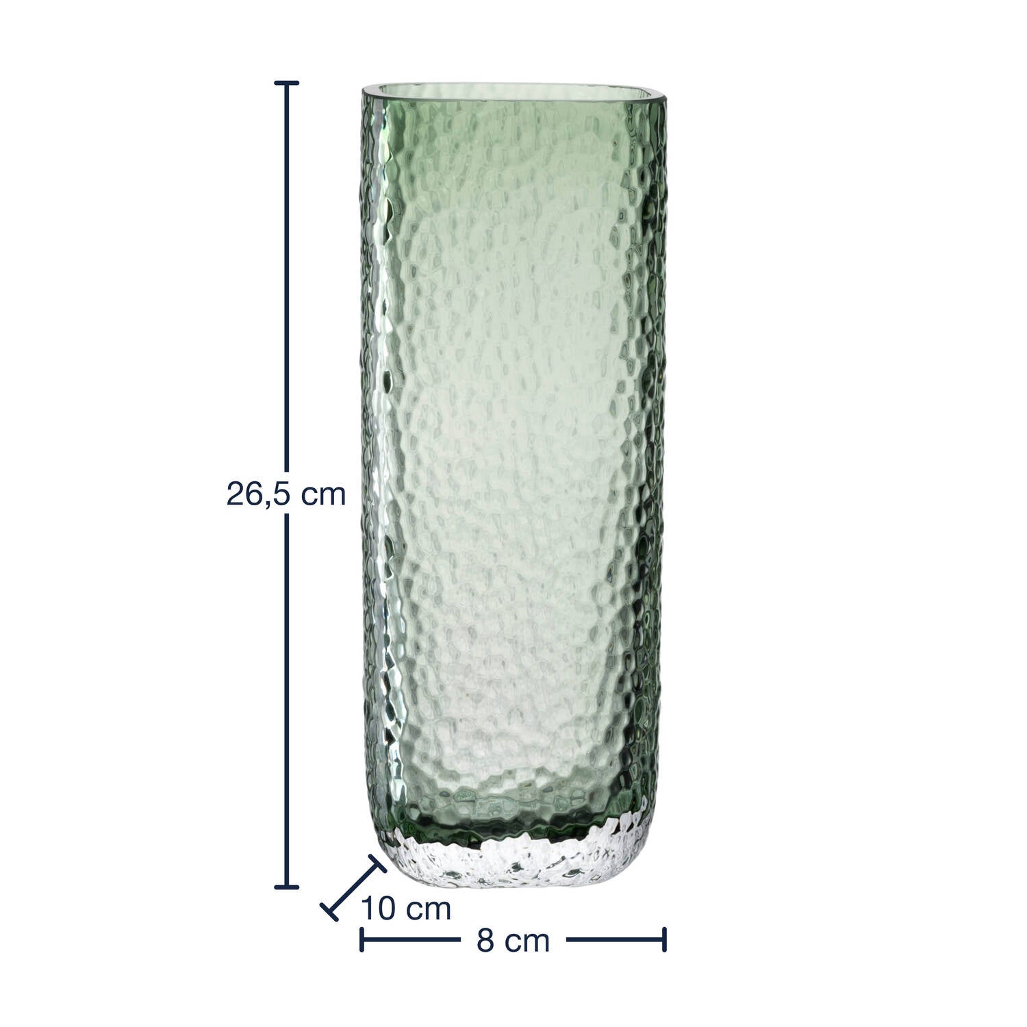 leonardo-martello-vase-en-verre-vert-27-cm-textur image 2