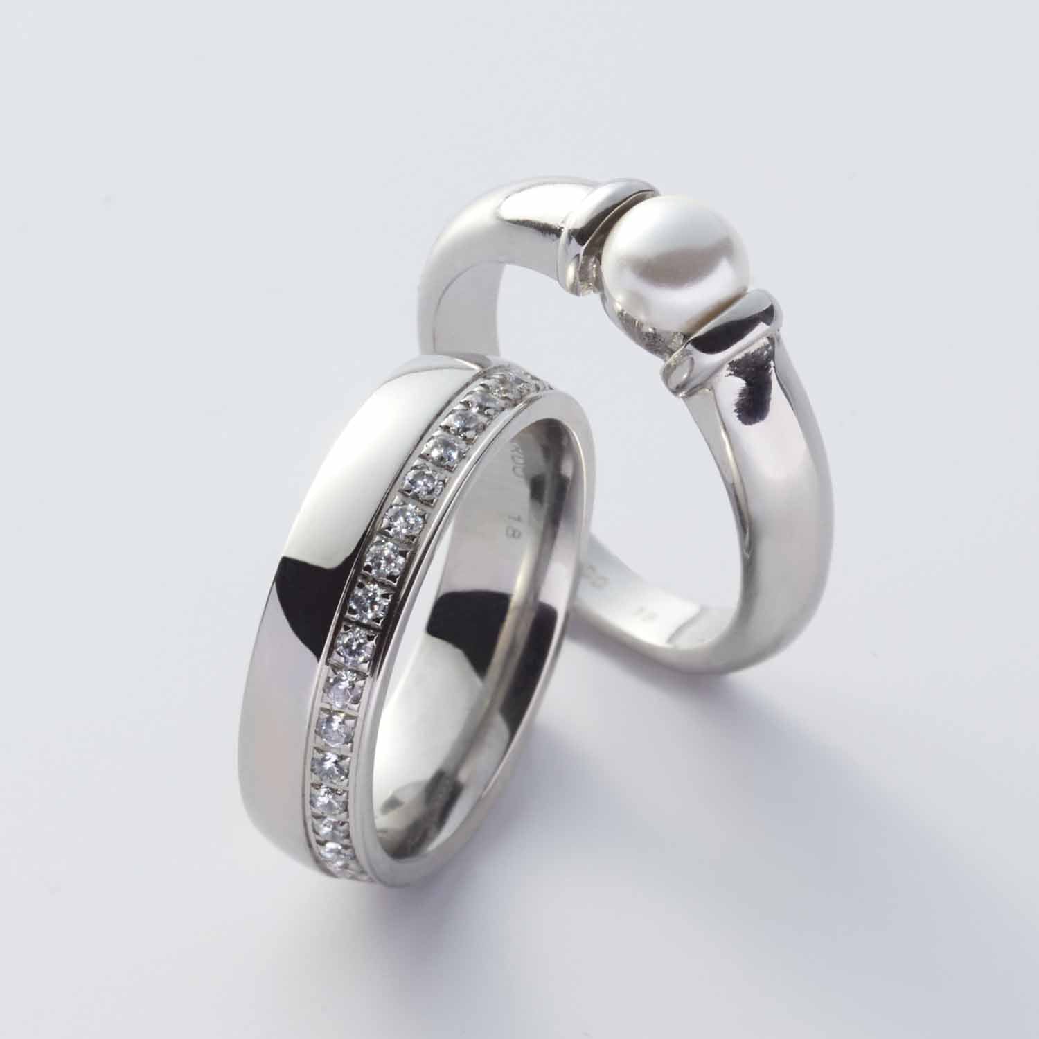 leonardo-almina-bague-18-acier-perle-blanche image 4