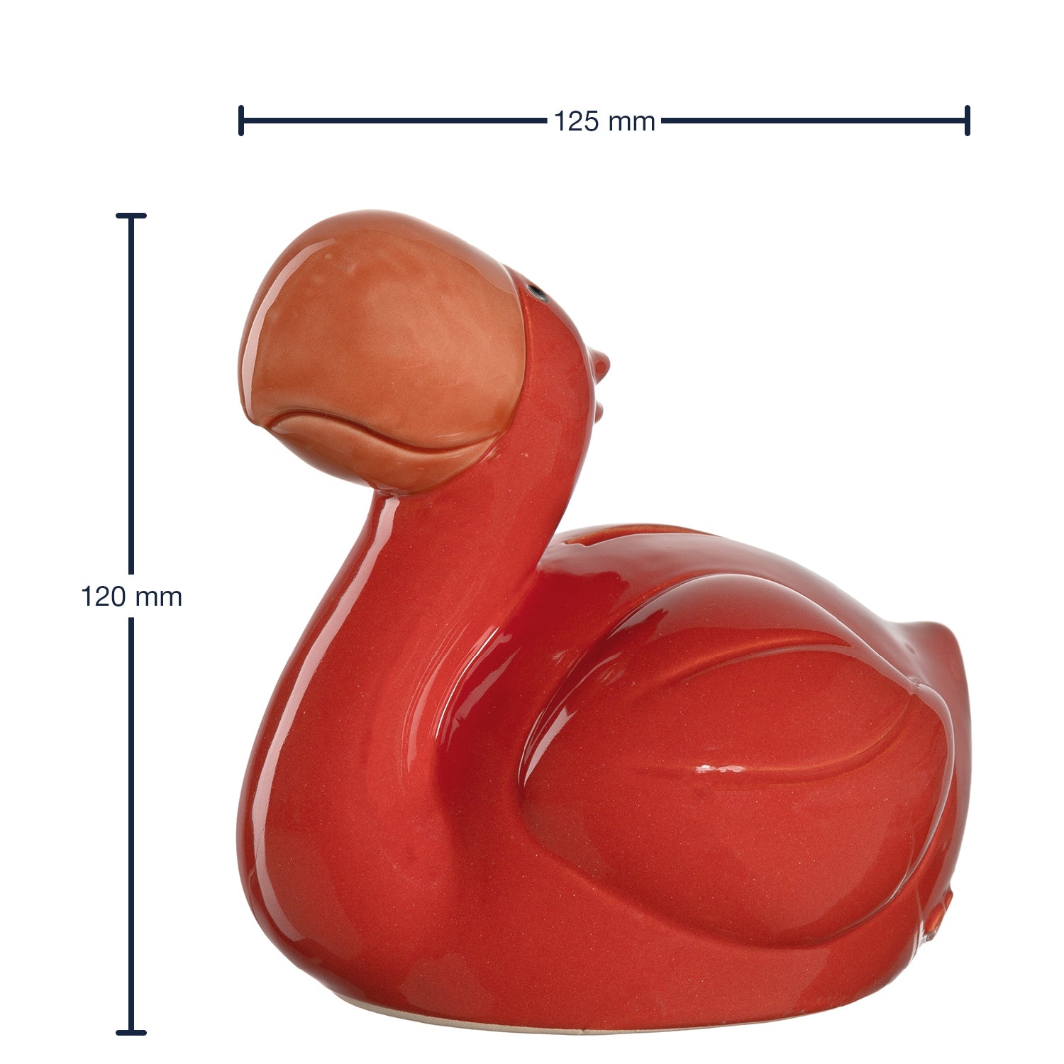 leonardo-bambini-tirelire-flamant-rose-12-cm-rouge-verre image 2