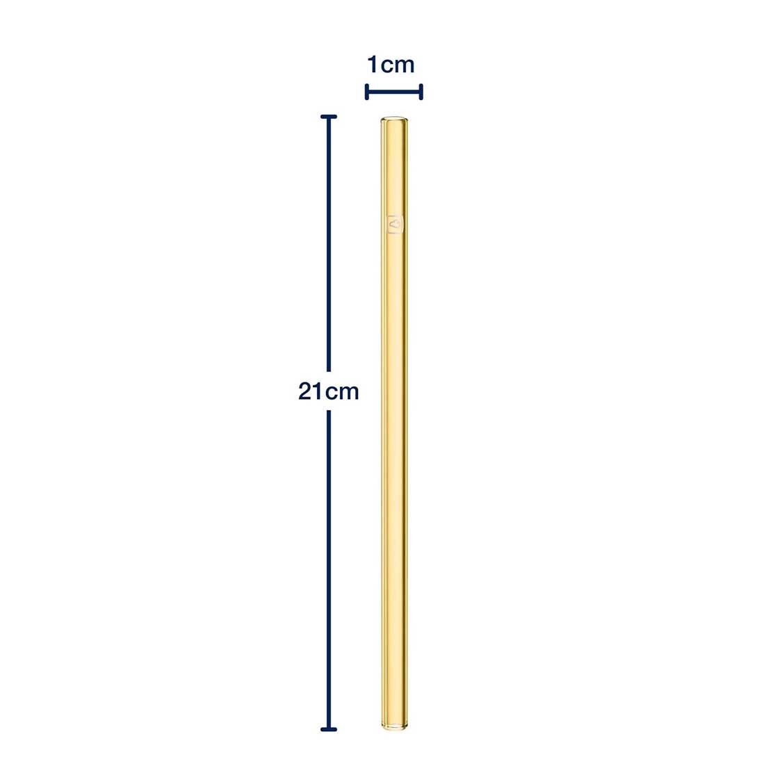leonardo-sole-paille-en-verre-jaune-20-cm-lot-de-4-brosse image 3